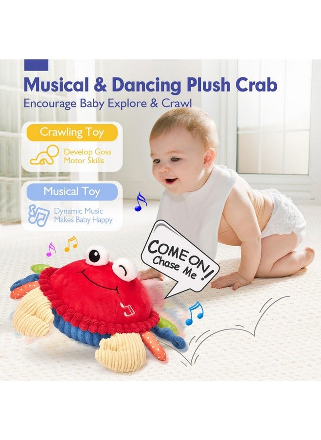 Baby Toys 6-12 Months - Musical Dancing Walking Moving Crab Tummy Time Sensory Toys For 12-18 Months Fun Interactive Infant Learning Toys Boy Girl Birthday Gifts Christmas Stocking Stuffers