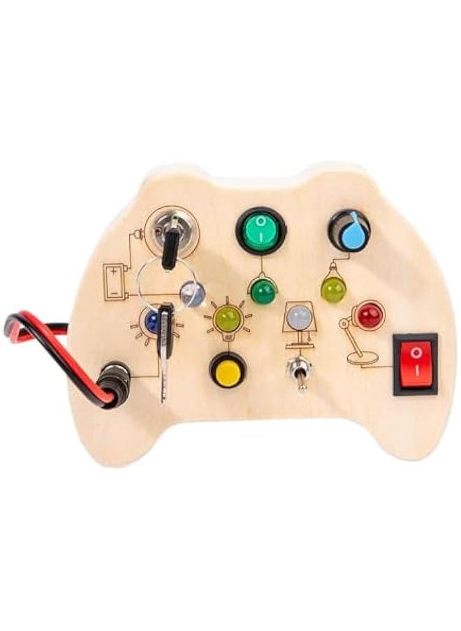 Busy Board with LED Light Toys for Toddlers, Montessori Toys with Toggle Switch, Sensory Toys for Toddlers 1-3, Travel Toys for Educational Toddler Activities for 1 2 3 4 Year Old Boys & Girls