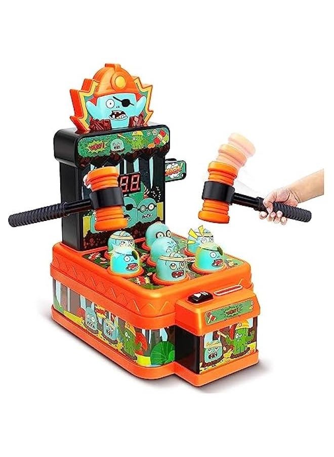 Whack Game Mole Toys for 3+,Arcade Game Toys, Mini Electronic Interactive Hammering & Pounding Toys, Gift Idea for Toddler Kids Boys Girls Ages 3 4 5 6 7 8+, Cartoon Zombie Style Fun  Toy