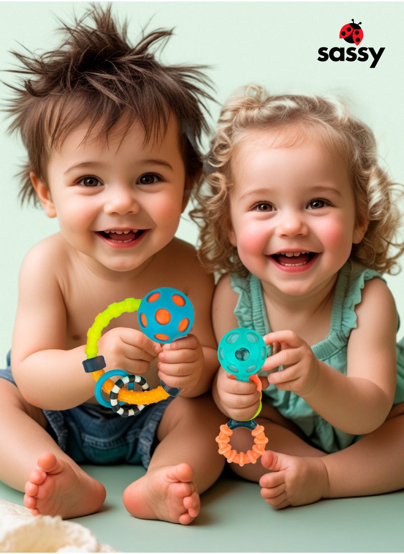 Engaging & Safe Newborn Rattle Set - Dynamic, BPA-Free Textured Toys for Sensory & Sound Development, Perfect Gift for Infants 0+ Months