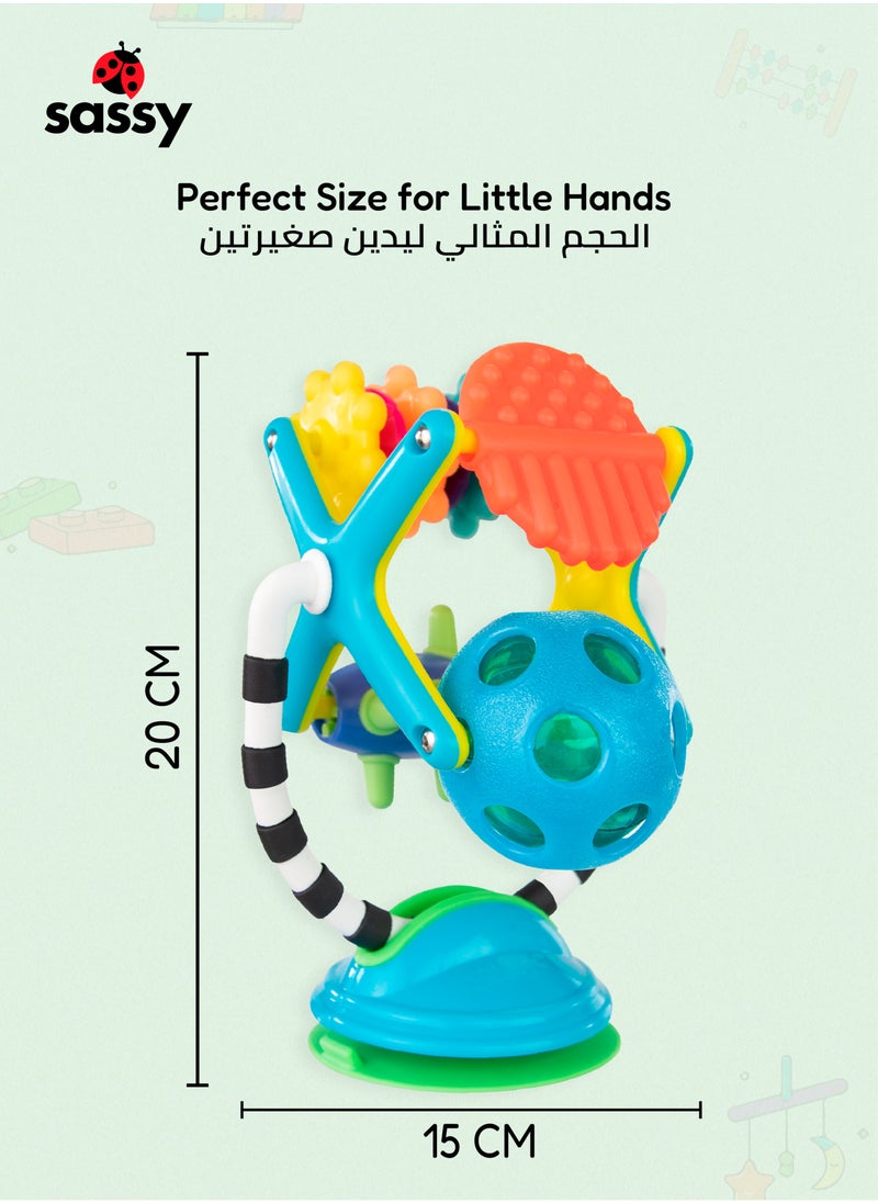 2-in-1 Sensory Teether Station - Dynamic, Textured Spin & Teether Toy for Babies, 6m+ | BPA-Free