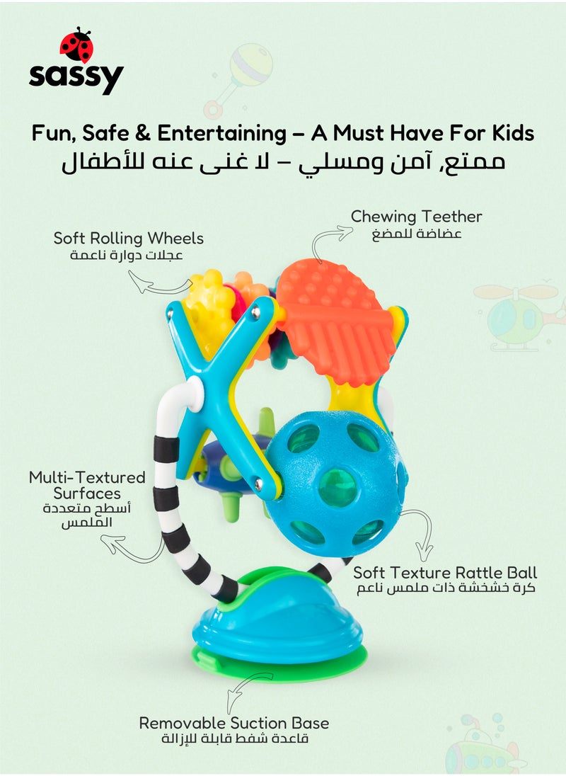 2-in-1 Sensory Teether Station - Dynamic, Textured Spin & Teether Toy for Babies, 6m+ | BPA-Free