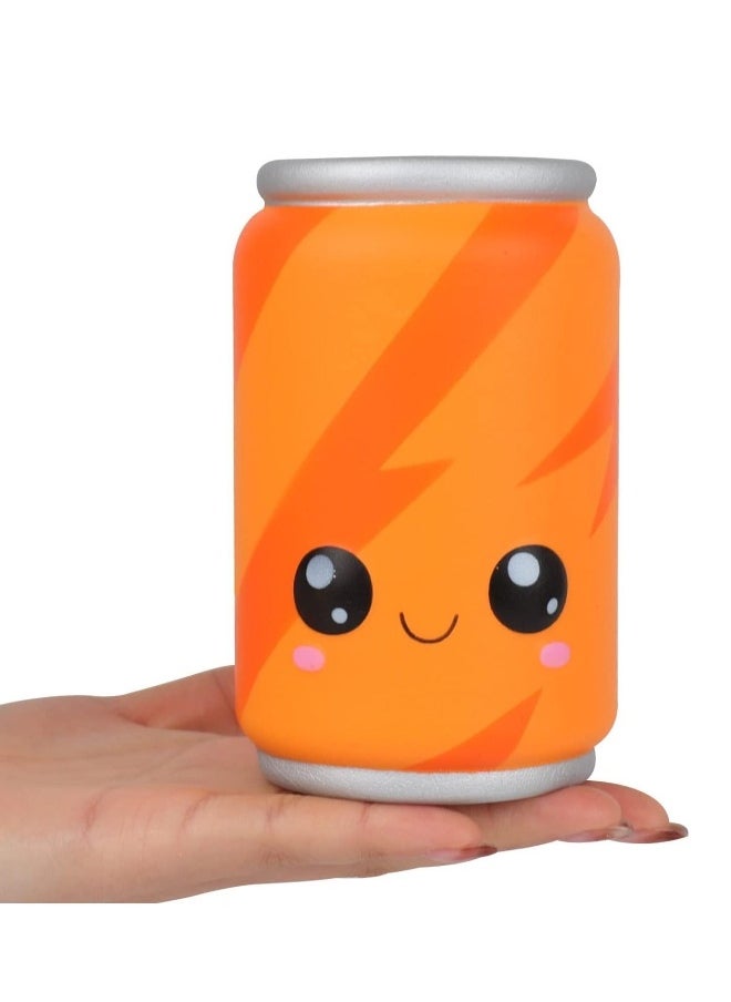 4.9 Inch Squishies, Slow Rising Stress Relief Toy in Orange Can Design for Kids and Adults