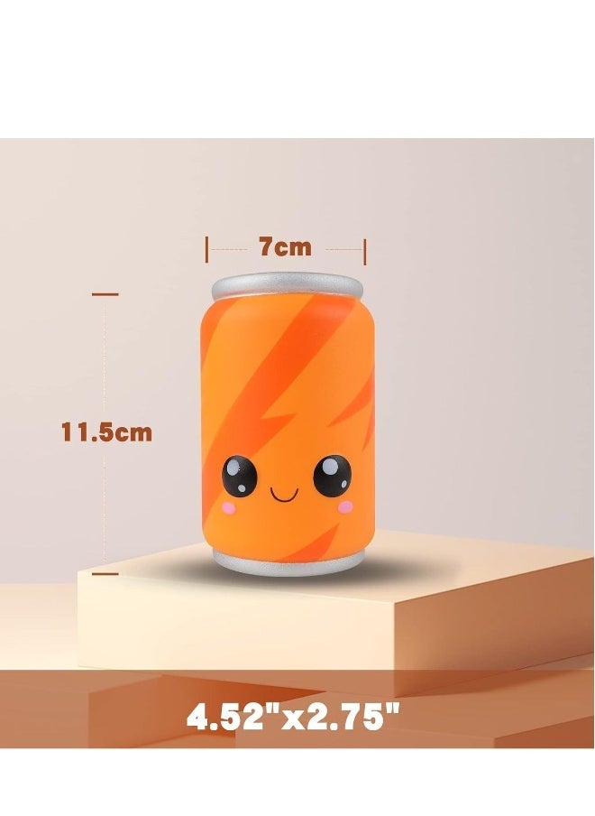 4.9 Inch Squishies, Slow Rising Stress Relief Toy in Orange Can Design for Kids and Adults