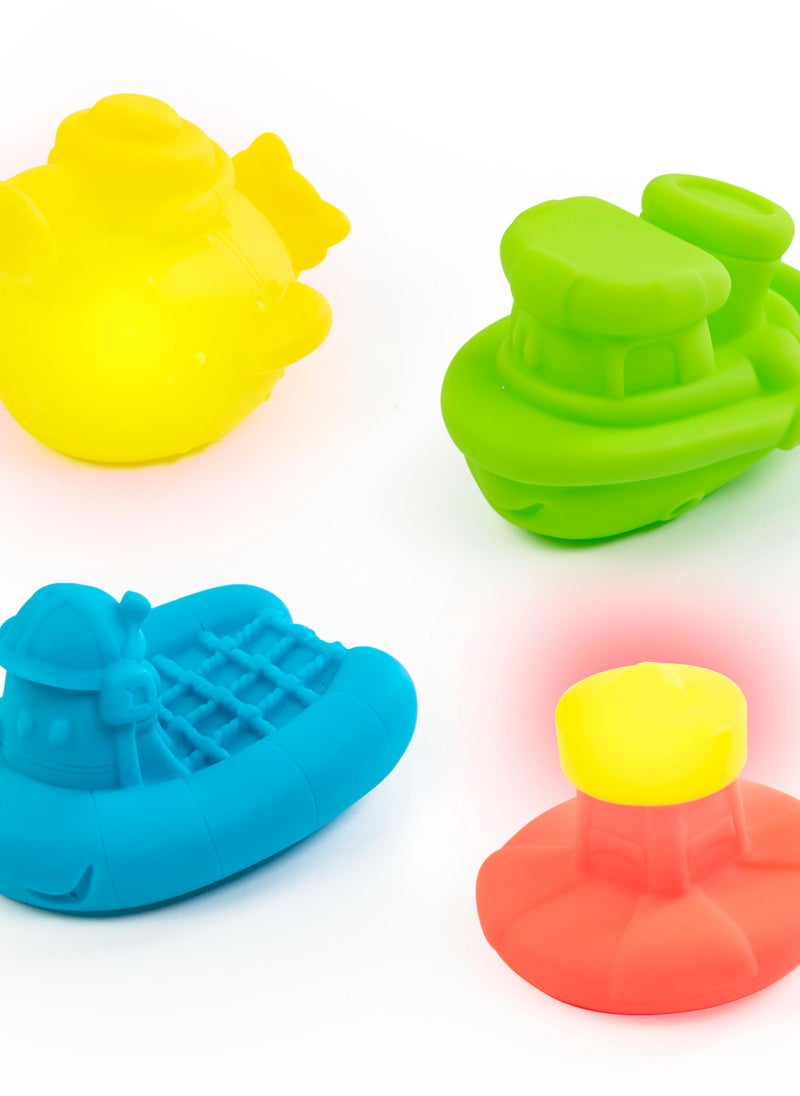 Sassy Light-Up Buoy & Boats Bath Toy Set – Floating, Water-Activated Lights, STEM Learning, Sensory Play, Safe for Babies 6M+, Fun & Educational Bath Time Toys
