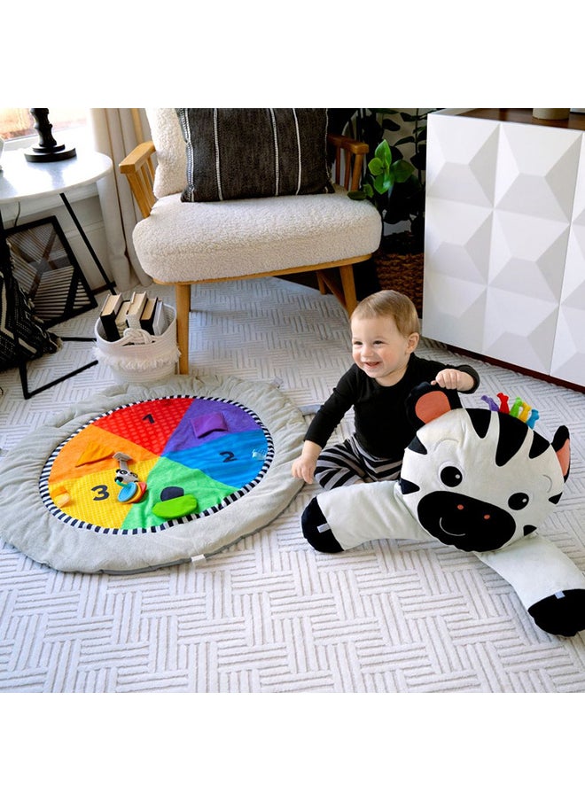 Baby Einstein - Zen's Activity Milestones Plush Gym, Developmental Playmat with Removable Toys, Music, and Light Features, 0-12 Months