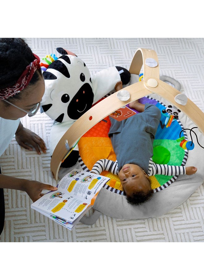 Baby Einstein - Zen's Activity Milestones Plush Gym, Developmental Playmat with Removable Toys, Music, and Light Features, 0-12 Months