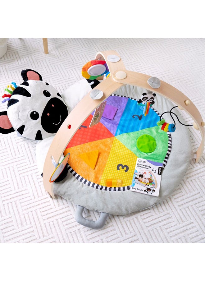 Baby Einstein - Zen's Activity Milestones Plush Gym, Developmental Playmat with Removable Toys, Music, and Light Features, 0-12 Months