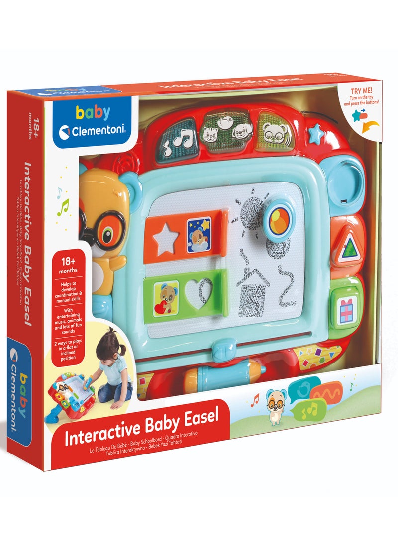 Clementoni Baby Interactive Easel, Battery Operated | Educational Toy | Early Development Toy  | Learn How to Draw and Write! | With Lights and Sound | Encourages Creativity | Helps with Motor Skill Development | Perfect Gift for Toddler