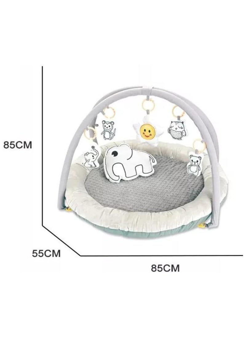 Baby Play Gym Thick & Plush Baby Play Mats For Floor Tummy Time Mat With 5 Toys Convertible Stage-Based Developmental From Baby To Toddler Ball Pit Cat Bed Dog Bed Pet Cushion