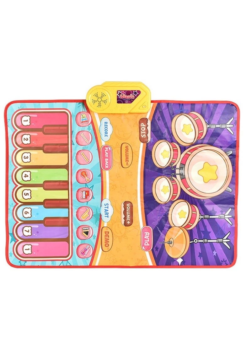 2 in 1 Multi Function Jazz Drum Piano Music Mat Educational Early Learning Dancing Mat