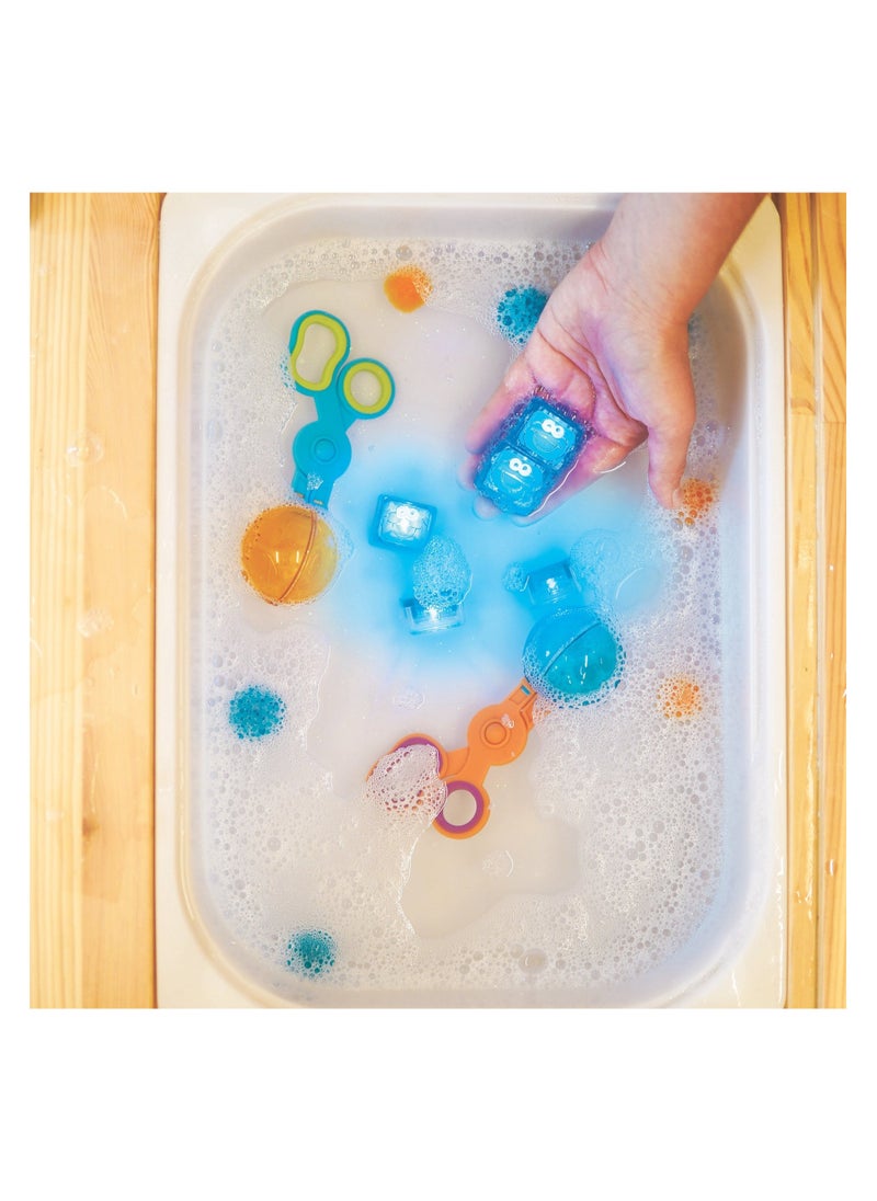 Glo Pals Sesame Street light up baby & kids bath toys glow cubes, water play