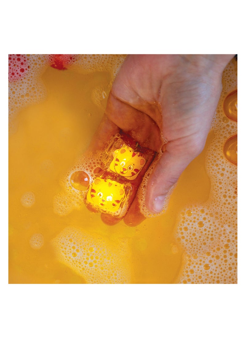 Glo Pals Daniel Tiger light up baby & kids bath toys glow cubes, water play