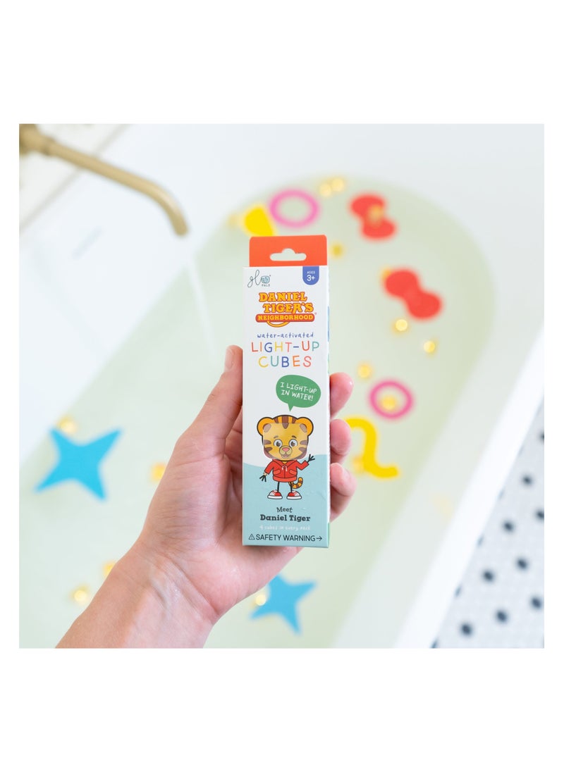 Glo Pals Daniel Tiger light up baby & kids bath toys glow cubes, water play