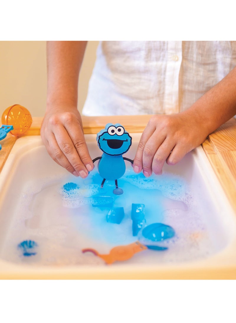 Glo Pals Sesame Street character & light up baby kids bath toys glow cubes, water play