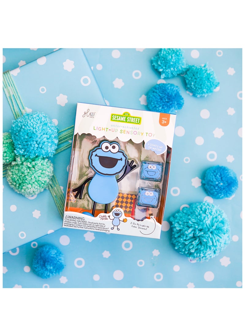 Glo Pals Sesame Street character & light up baby kids bath toys glow cubes, water play