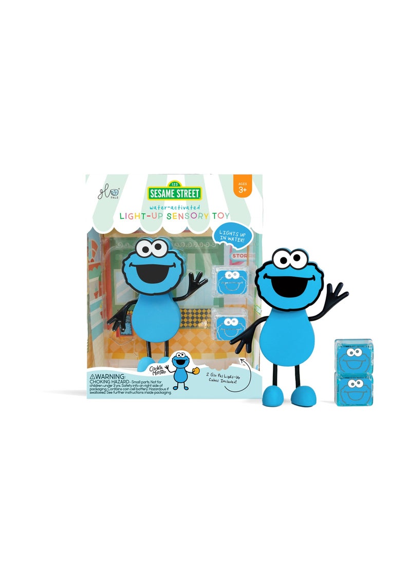 Glo Pals Sesame Street character & light up baby kids bath toys glow cubes, water play