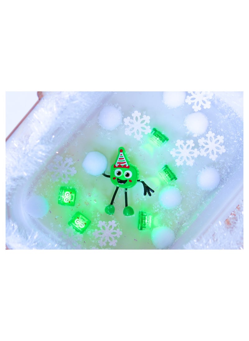 Glo Pals Christmas character & light up baby kids bath toys glow cubes, water play
