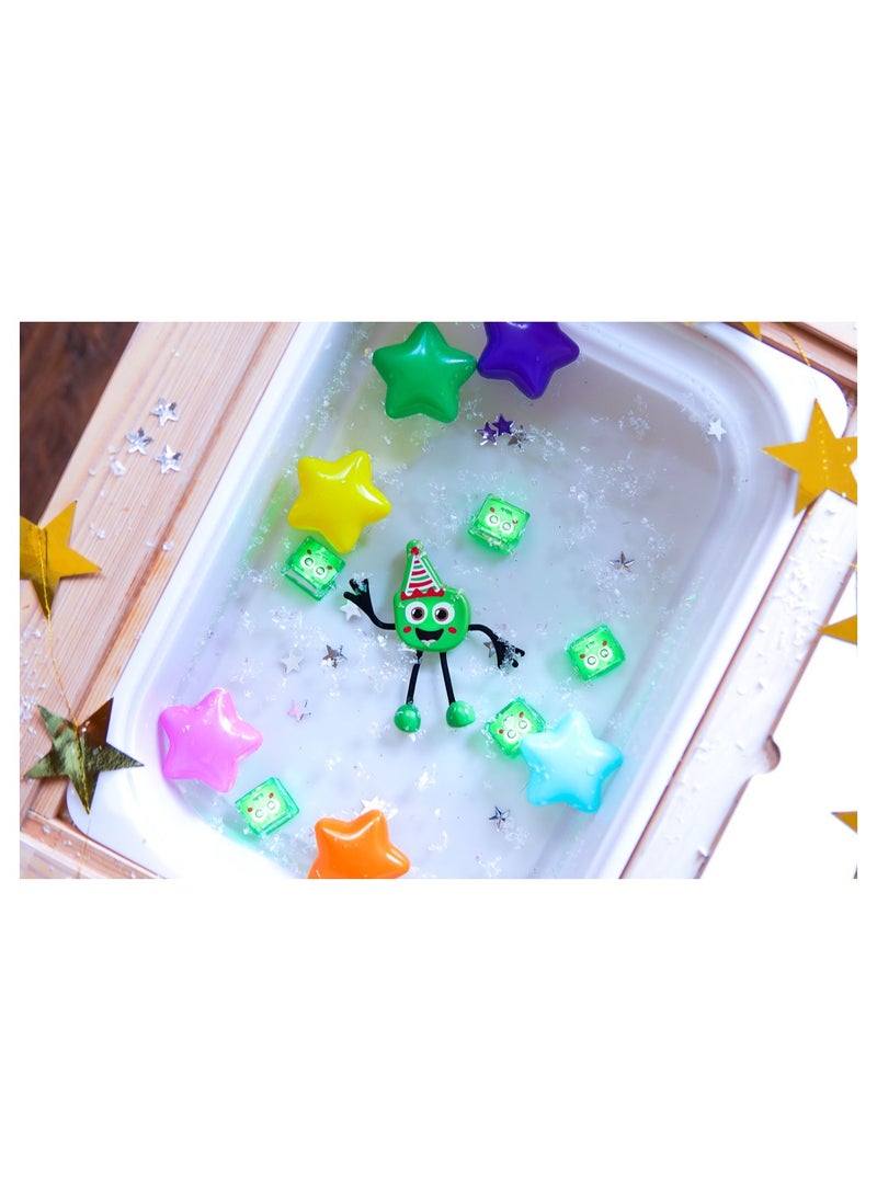 Glo Pals Christmas character & light up baby kids bath toys glow cubes, water play