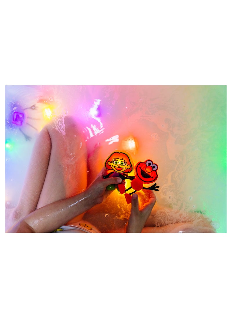 Glo Pals Sesame Street character & light up baby kids bath toys glow cubes, water play