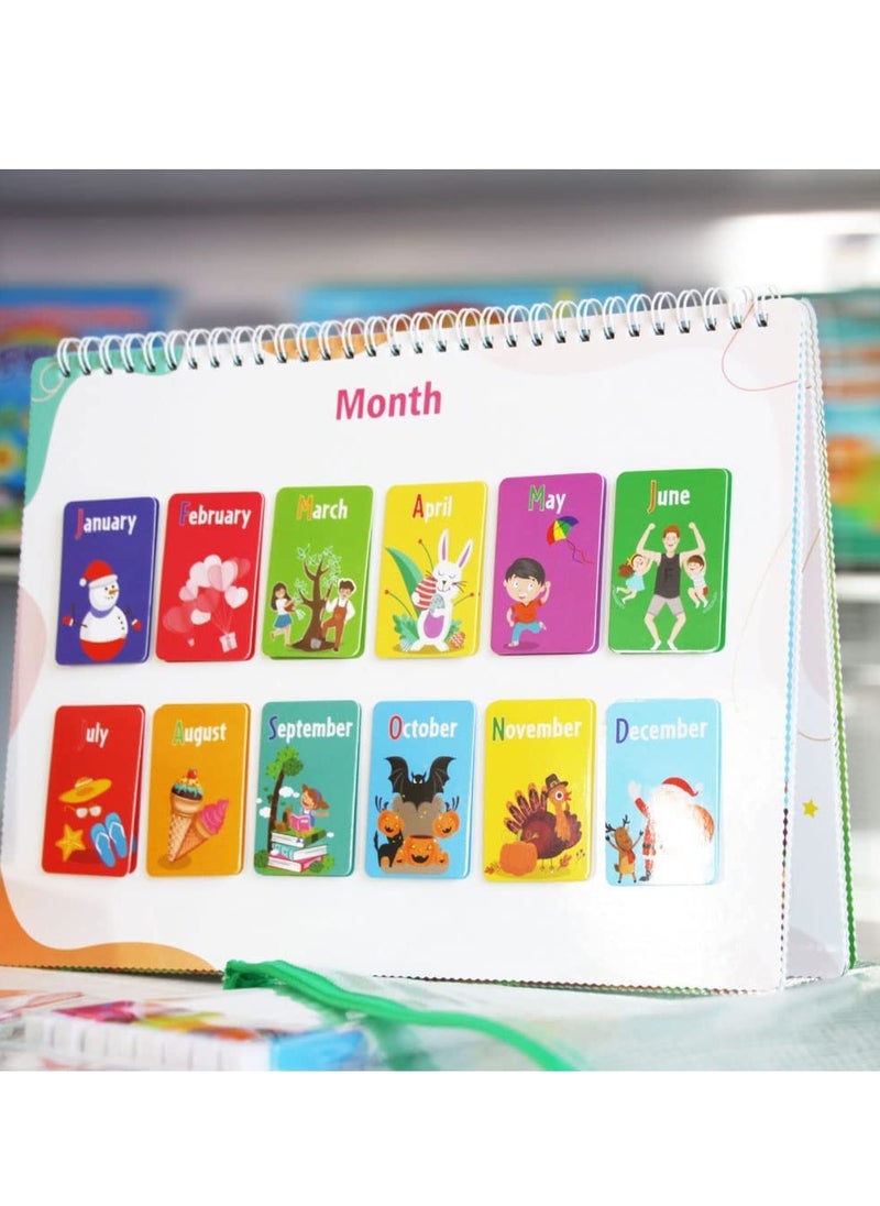 Toys for School Age Toddlers, Reusable Waterproof Busy Books, with 8 Brush Color Pens, Educational Learning Workbooks for Children Developing Fine Motor Skills 15 Topics (160 Pieces)