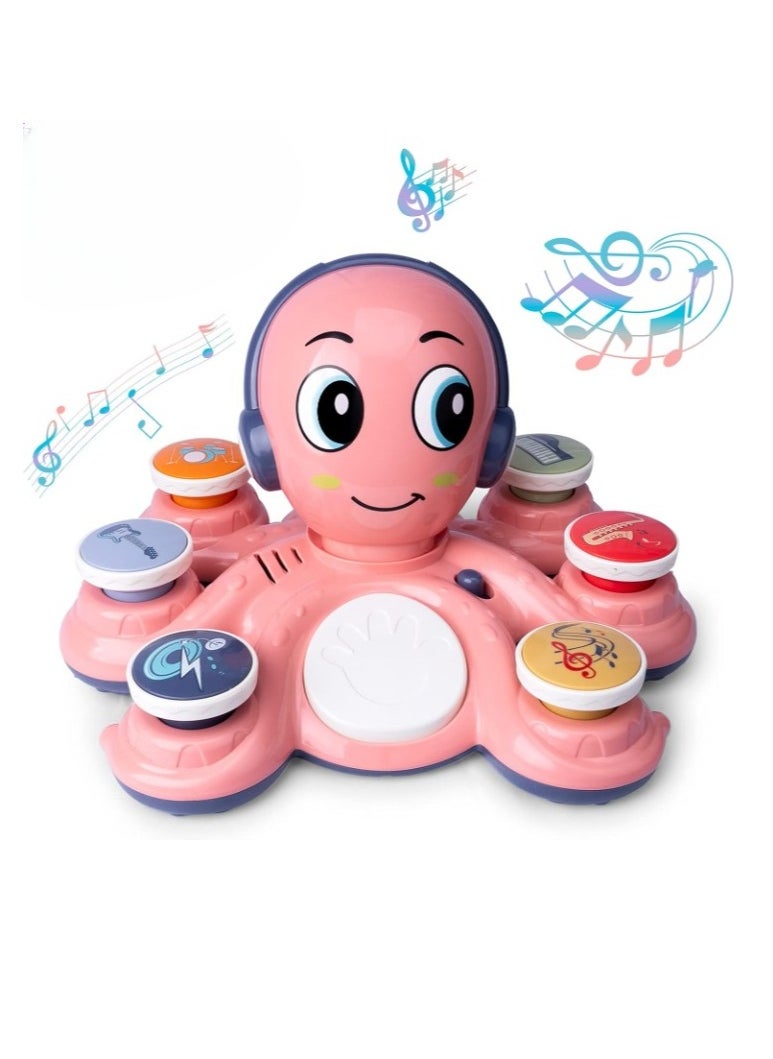 Octopus Music Toy, Baby Crawling And Walking Toys, Safe And Durable Music Octopus Toy, Preschooler Musical Educational Instruments Toy For Boys Girls, (1pc, Pink)