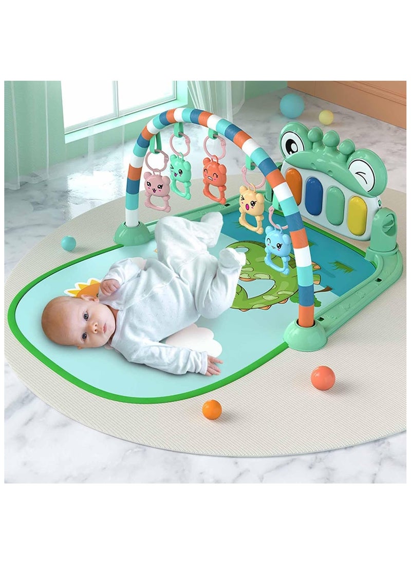 Baby Play Gym Mat with Pedal Piano & Music Lights – Newborn Activity Playmat, Fitness Rack, Crawling Rug, Infant Toy Blanket for Baby Shower Gift