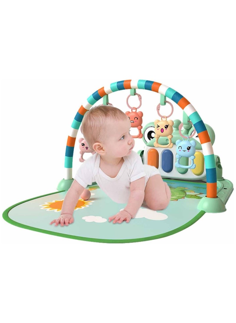 Baby Play Gym Mat with Pedal Piano & Music Lights – Newborn Activity Playmat, Fitness Rack, Crawling Rug, Infant Toy Blanket for Baby Shower Gift