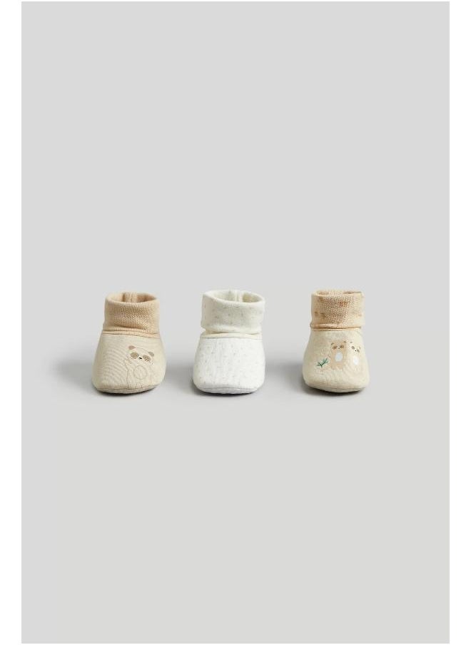 Meerkat Sock-Top Baby Booties - 3 Pack