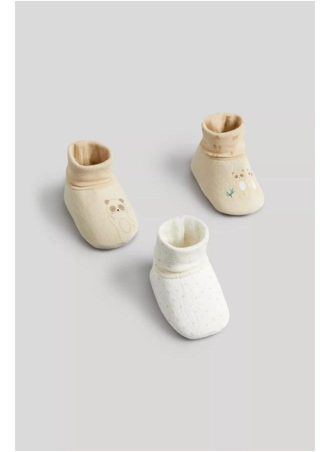 Meerkat Sock-Top Baby Booties - 3 Pack