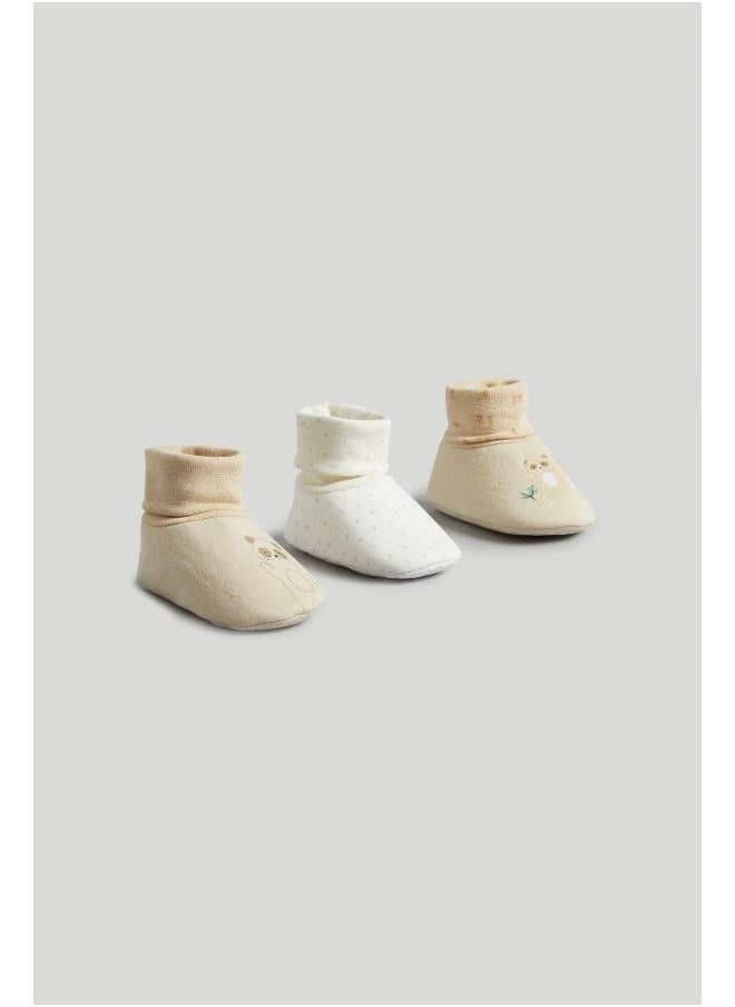 Meerkat Sock-Top Baby Booties - 3 Pack