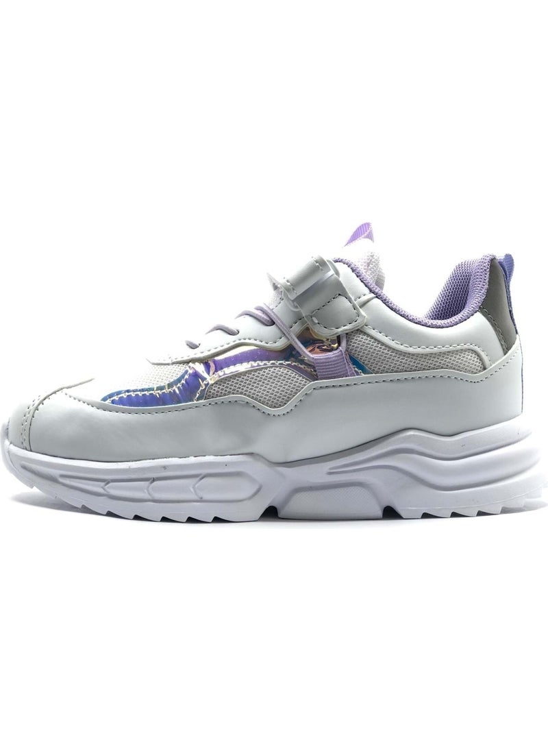 Zoom White-Platinum Girls Casual Sneakers