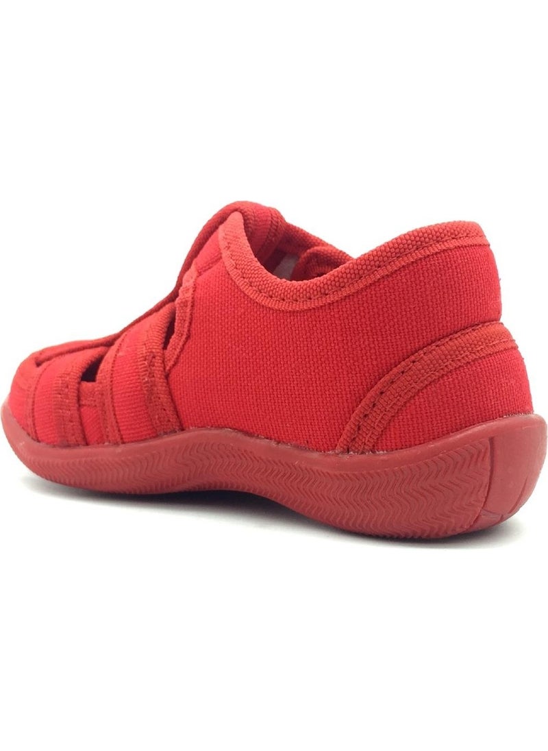 Children's Linen Home Shoes Red