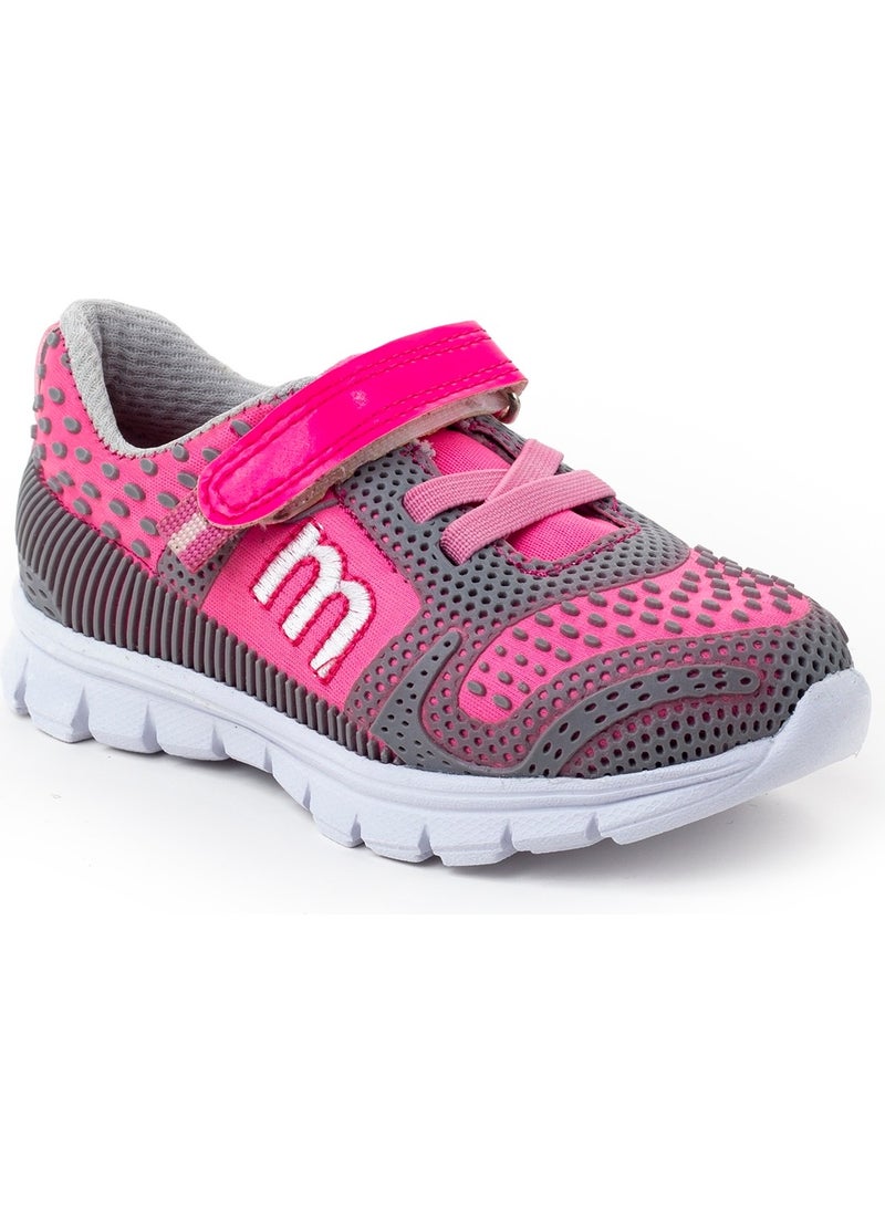 Minipicco Kids Grey-Pink Anatomically Supported Children's Sports Shoes