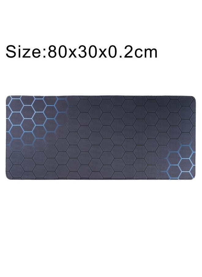 Anti-Slip Rubber Cloth Surface Game Mouse Mat Keyboard Pad, Size:80 x 30 x 0.2cm(Blue Honeycomb)