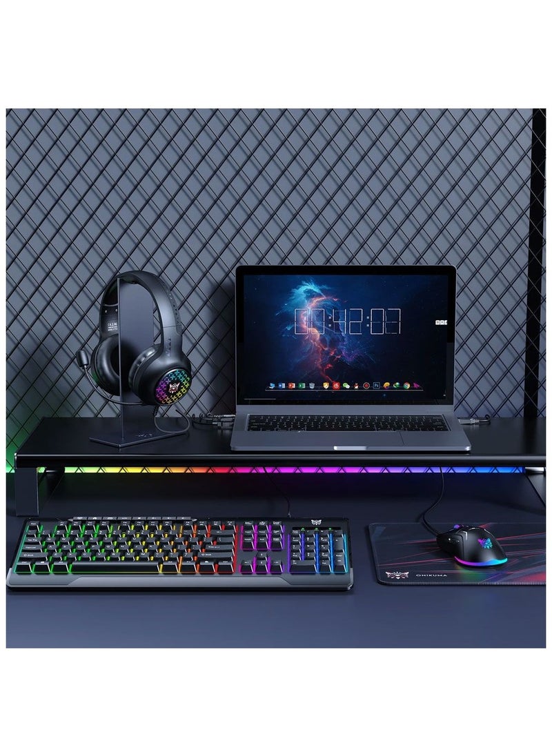 ONIKUMA TZ5006 5 in 1 Combo Gaming Set with Keyboard Mouse Headset Stand and Mousepad