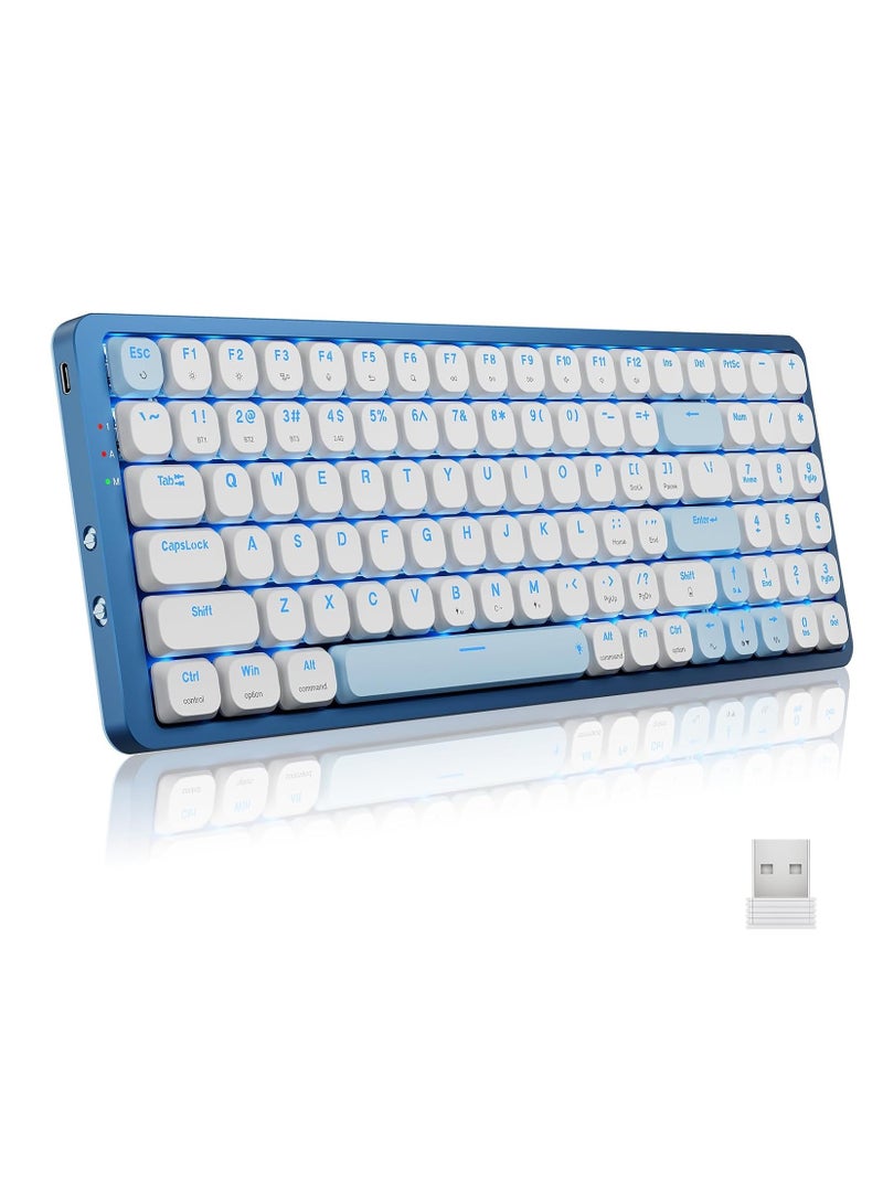 K684 Wireless Mechanical Keyboard with Number Pad, Triple Mode Low Profile Keyboard with Bluetooth 5.0, 2.4G and Wired Connection