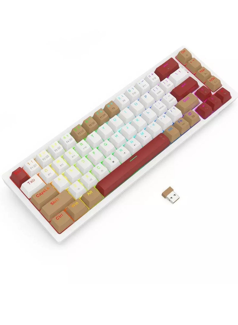 K677 Pro Rammus RGB Gaming Mechanical Keyboard, BT/2.4Ghz/Wired 3-Mode, Brown Switch