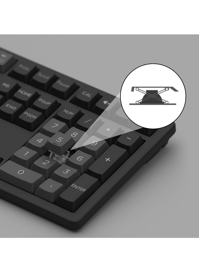 AKKO MX108 Multi-Device Wireless Keyboard & Mouse Combo, MX108 Bluetooth + 2.4G Cordless Wireless for Mac OS and Windows Laptop, Desktop, 108 Keys Full-Size Slim (Black & Silver)