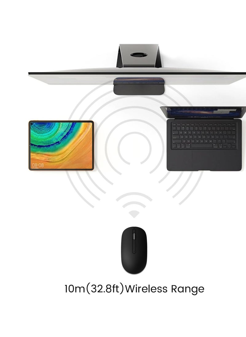 AKKO MX108 Multi-Device Wireless Keyboard & Mouse Combo, MX108 Bluetooth + 2.4G Cordless Wireless for Mac OS and Windows Laptop, Desktop, 108 Keys Full-Size Slim (Black & Silver)
