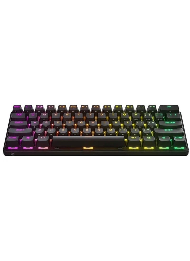 SteelSeries Apex Pro Mini Wireless - HyperMagnetic Gaming Keyboard - World's Fastest Keyboard - Compact 60% Form Factor - Adjustable Actuation - RGB - 2.4GHz/Bluetooth - USB-C - English QWERTY Layout