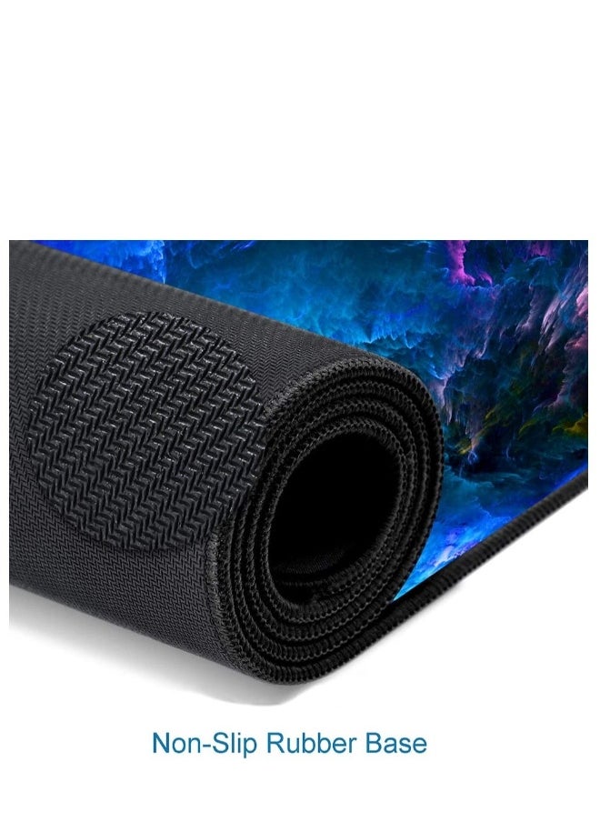 Large Mouse Pad, Big Gaming Mouse Pad with Stitched Edges, Waterproof and Non-Slip Desk Mat, XXL Extended Keyboard Pad for Home Office Accessories (31.5x11.8inch, Dazzling Galaxy)