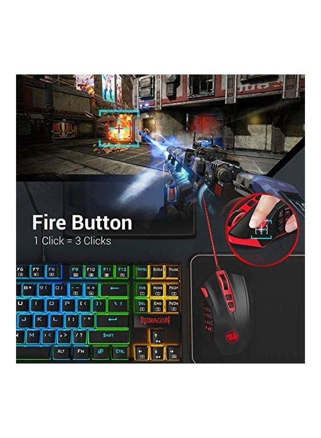 Wired Gaming Mouse, Mmo Rgb Led Backlit Computer Mice With 18 Programmable Buttons, Weight Tuning Set For Windows Pc
