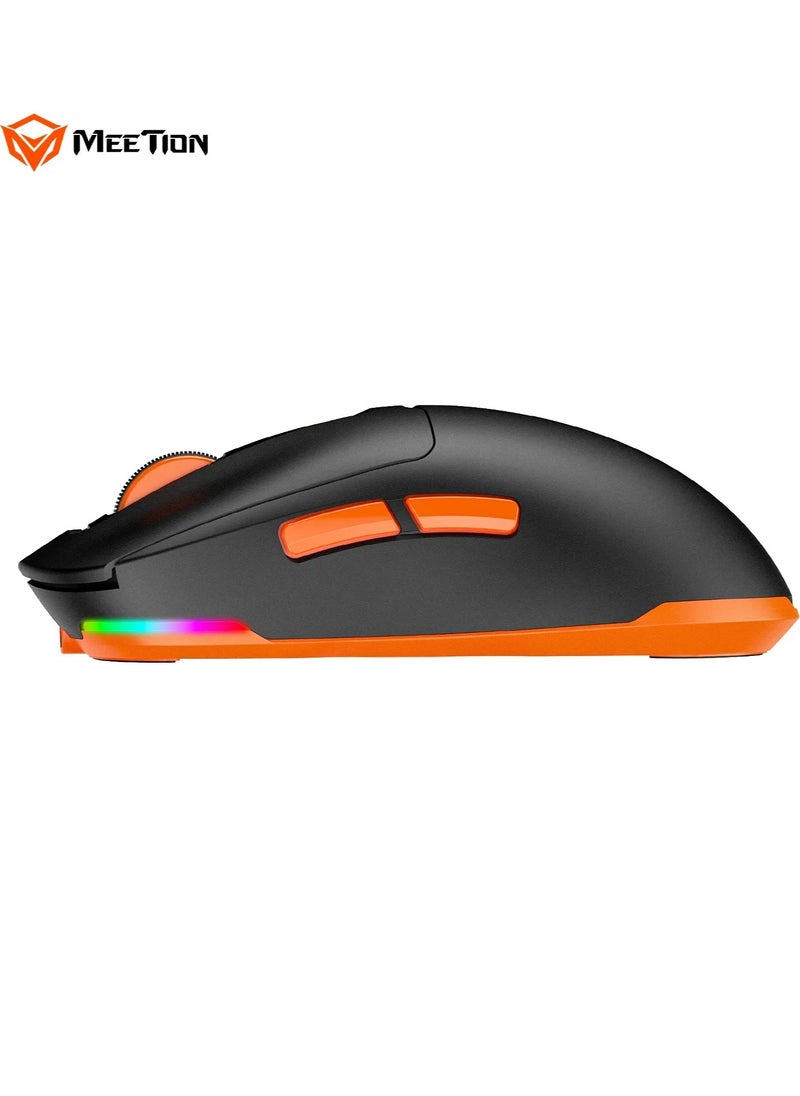 Meetion GW24 8000DPI Gaming Mouse Ultra Lightweight 62g Bluetooth 3-Mode Rechargeable Wireless Gaming Mouse (YELLOW)