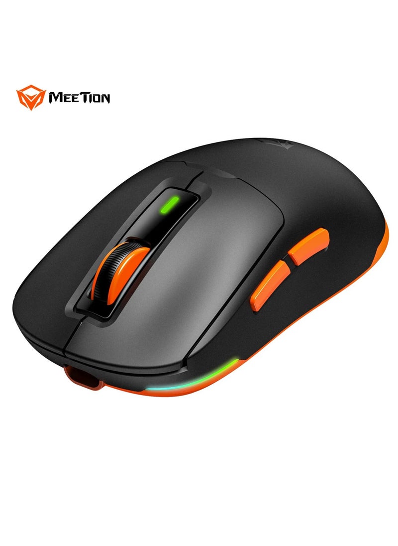 Meetion GW24 8000DPI Gaming Mouse Ultra Lightweight 62g Bluetooth 3-Mode Rechargeable Wireless Gaming Mouse (YELLOW)