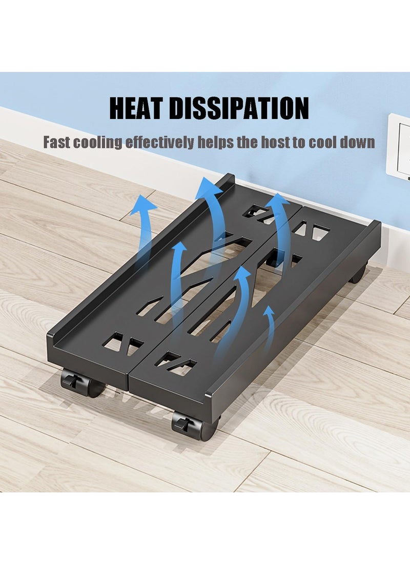 Computer Tower Stand, Adjustable Floor Computer Stand, Laptop CPU Stand with Swivel Wheels, Desktop Tower Stand with 4 Swivel Wheels, Under Desk Computer Tower Stand