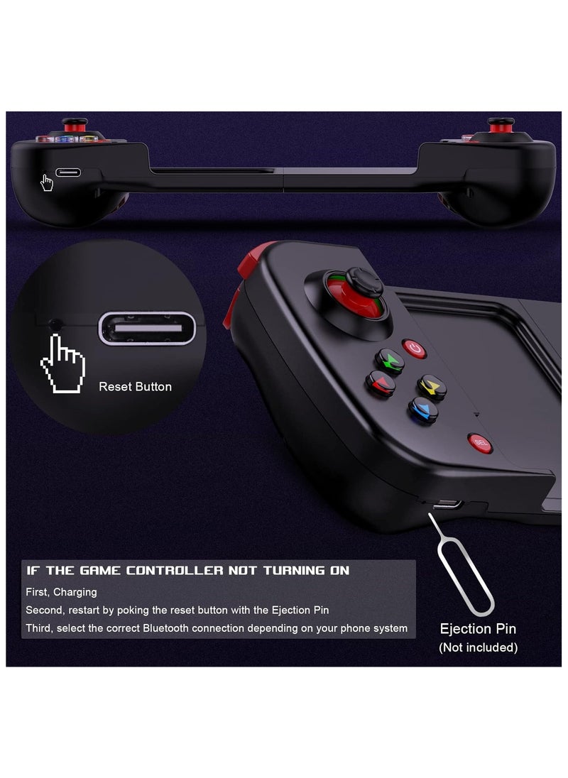 Mobile Game Controller Gamepad for iPhone iOS Android PC: Works with iPhone 15/14/13/12/11/X, iPad, Samsung Galaxy, TCL, Tablet, Call of Duty, Diablo Immortal - Directly Play