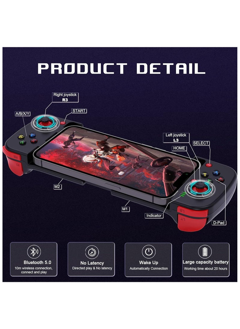 Mobile Game Controller Gamepad for iPhone iOS Android PC: Works with iPhone 15/14/13/12/11/X, iPad, Samsung Galaxy, TCL, Tablet, Call of Duty, Diablo Immortal - Directly Play