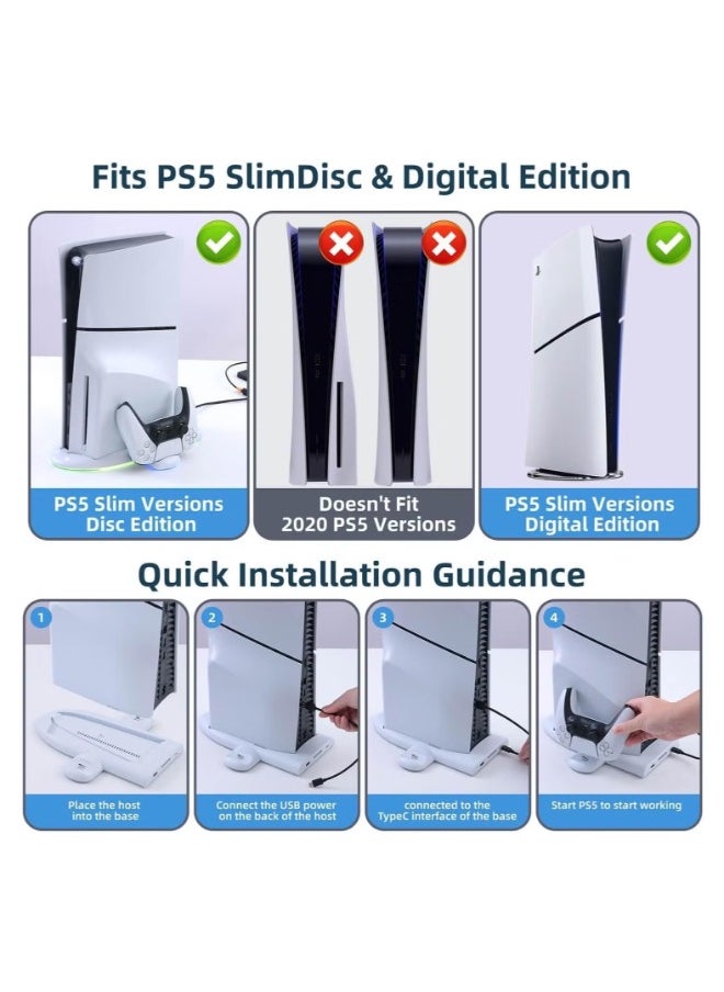 Cooling Station and Controller Charging Station for PS5 Slim Stand