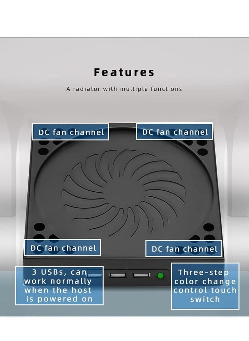 cooling fan for xbox series x with 4 fan and 3 usb port xbox series x external cooler turbo temperature control fan console standing mount cooling system